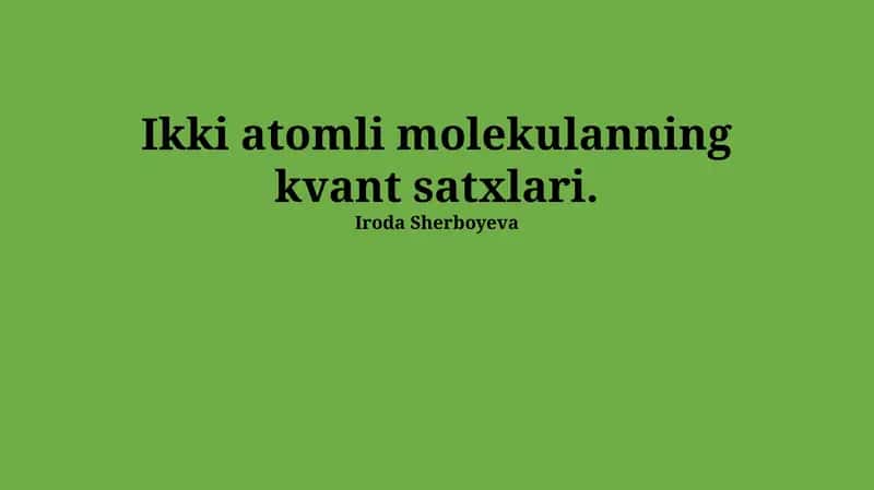 Ikki atomli molekulalar