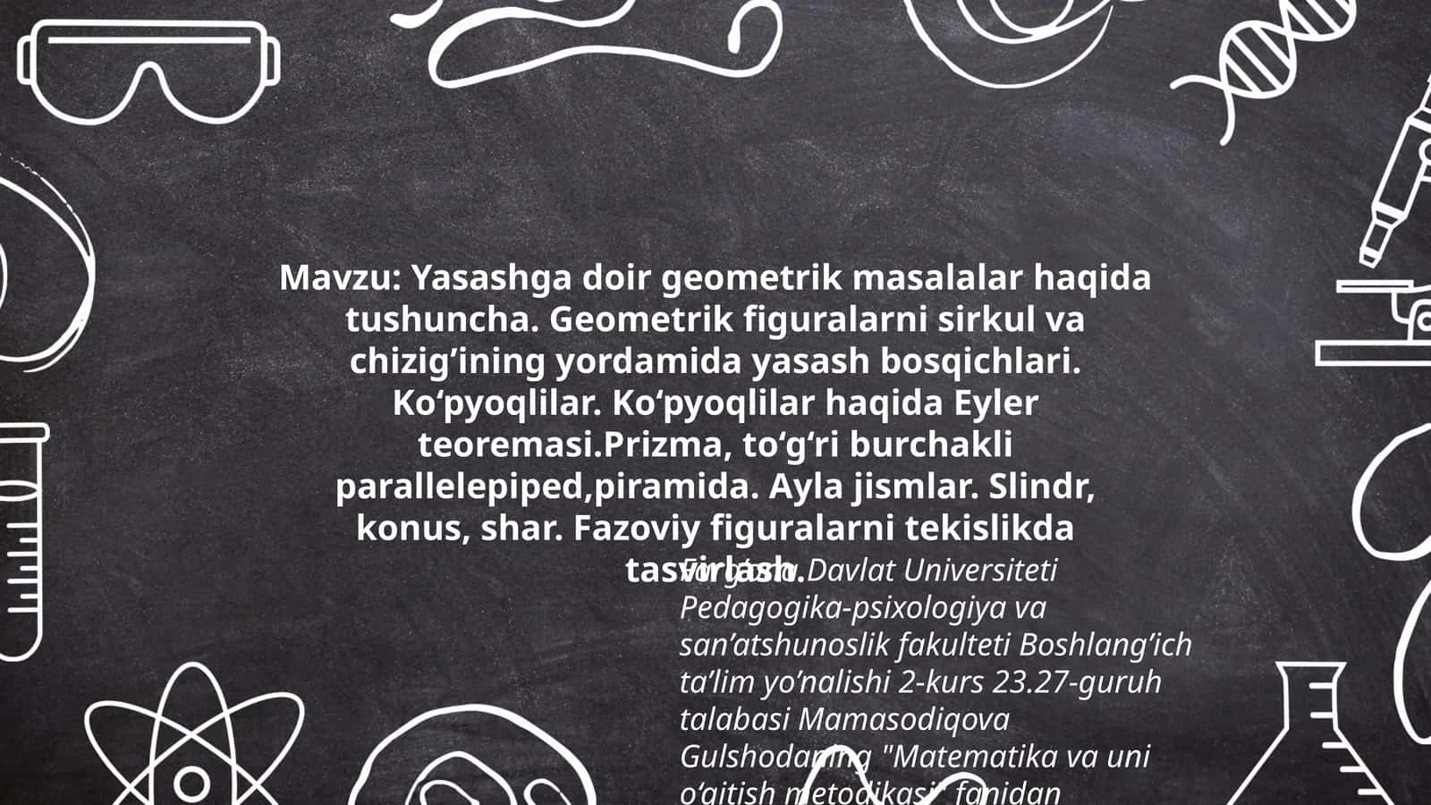 Matematika va uni o‘qitish metodikasi