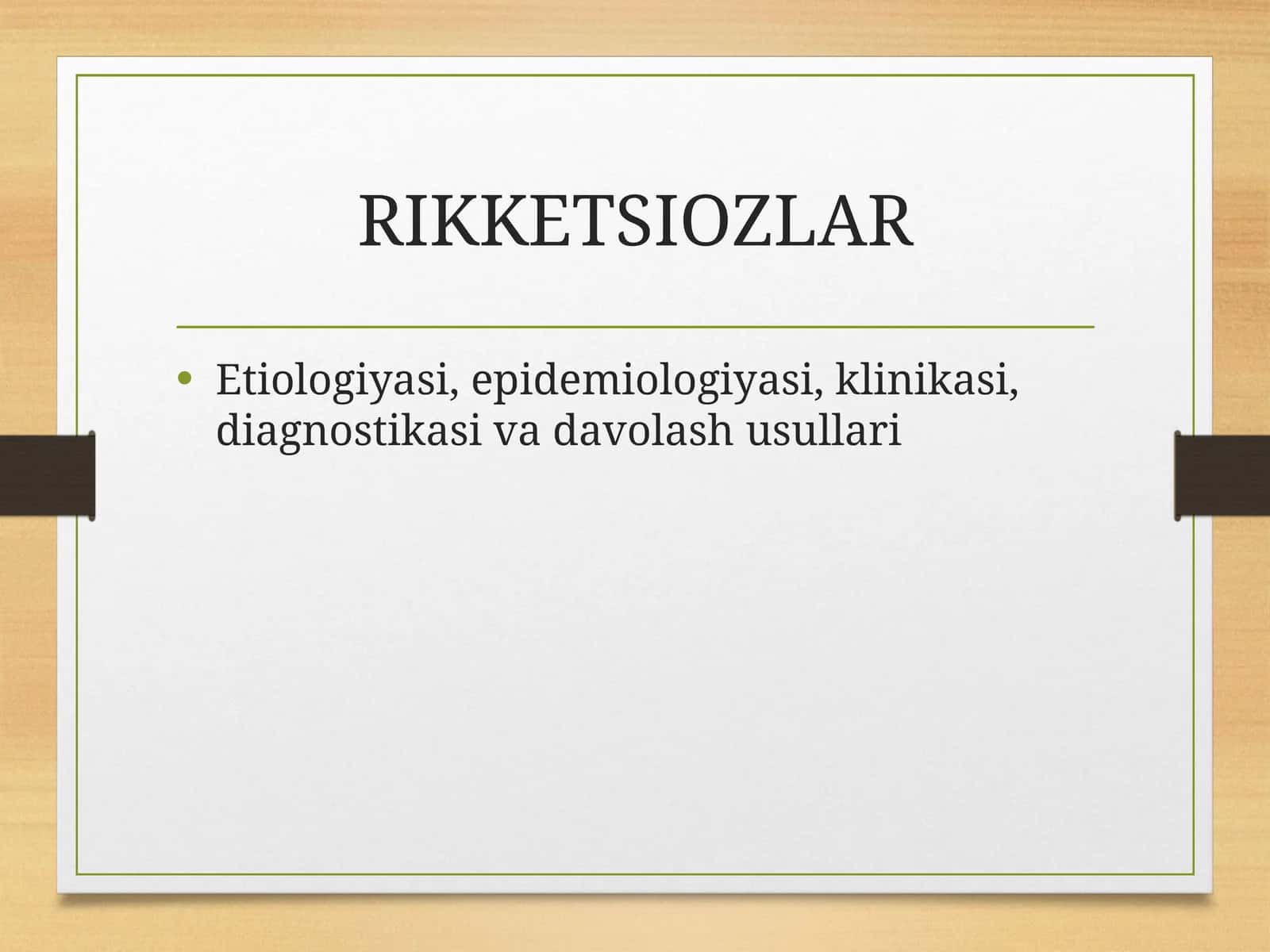 RIKKETSIOZLAR