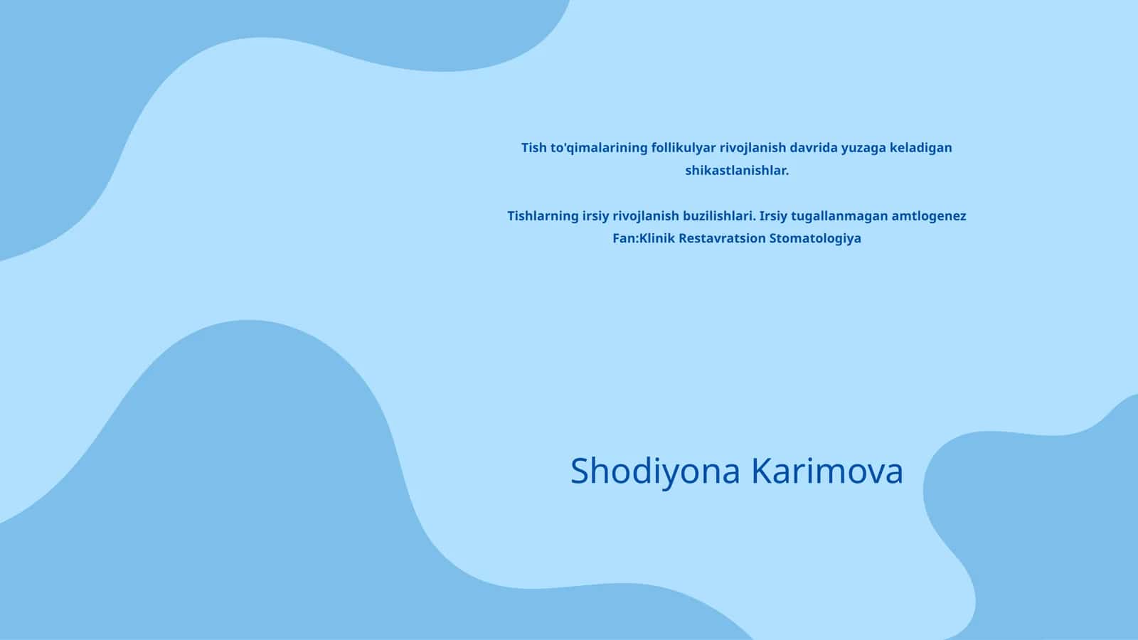 Tish to'qimalarining follikulyar rivojlanishi