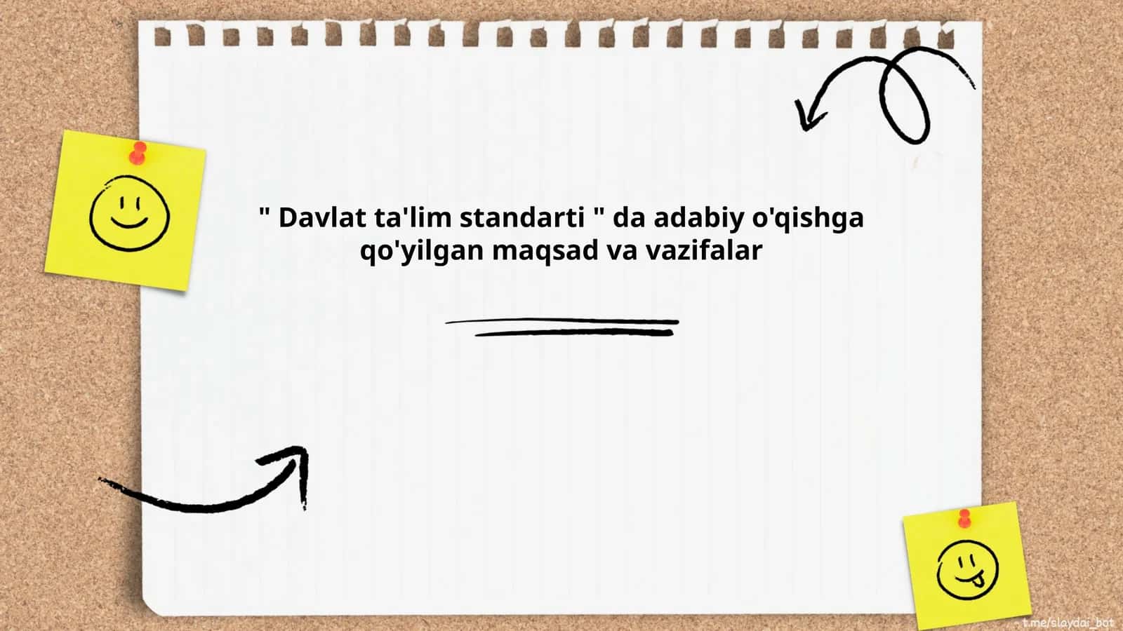 " Davlat ta'lim standarti " da adabiy o'qishga qo'yilgan maqsad va vazifalar