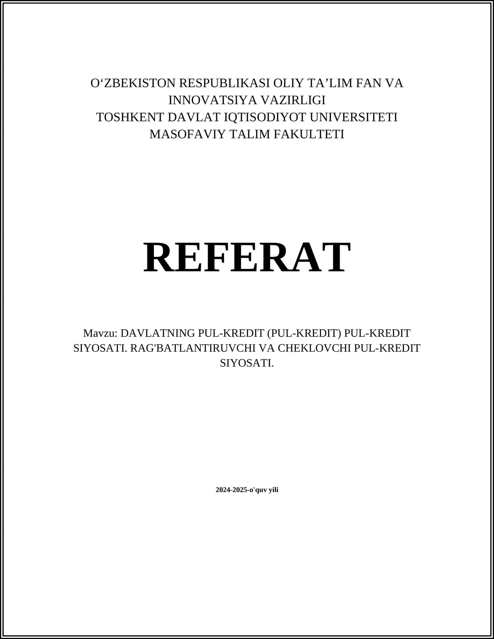 DAVLATNING PUL-KREDIT (PUL-KREDIT)