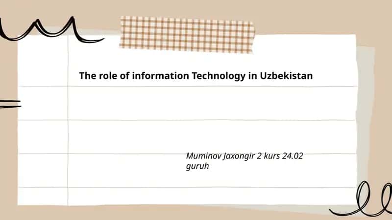 Axborot texnologiyalarining O'zbekiston iqtisodiyotidagi roli