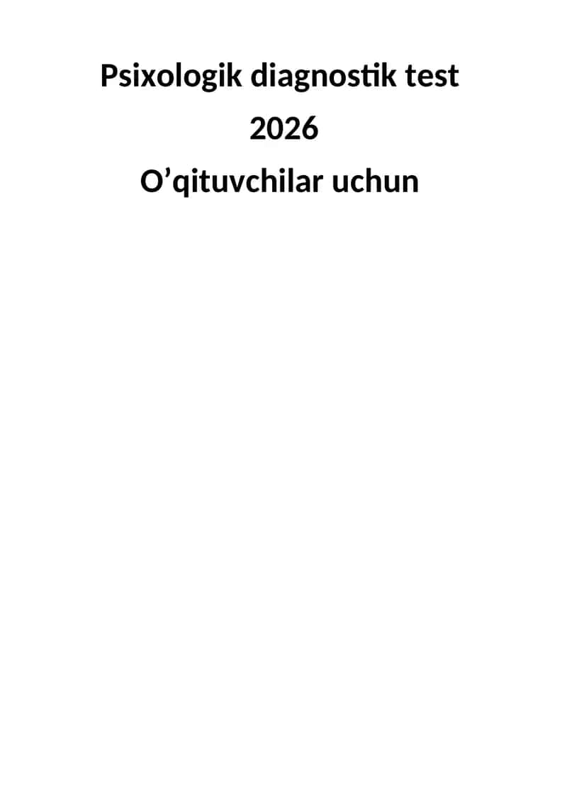Psixologik diagnostik test 2026