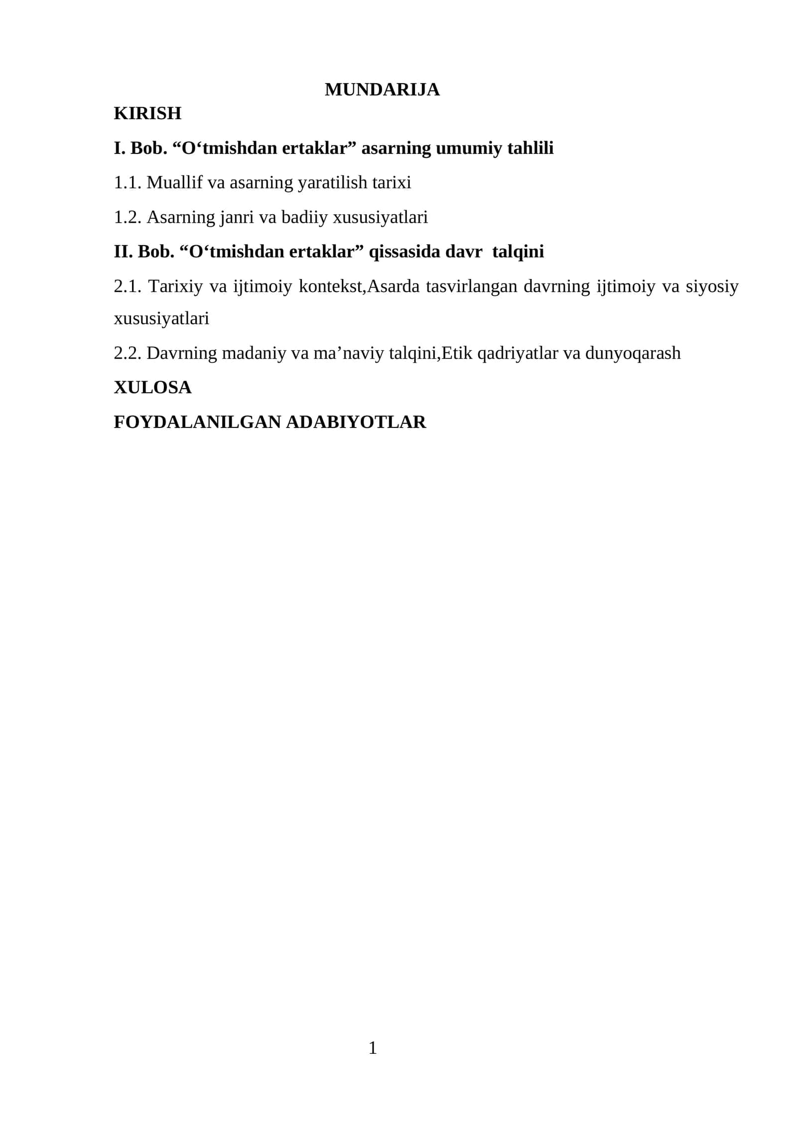 O‘tmishdan ertaklar qissasi