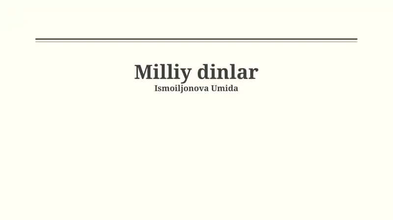 Milliy dinlar