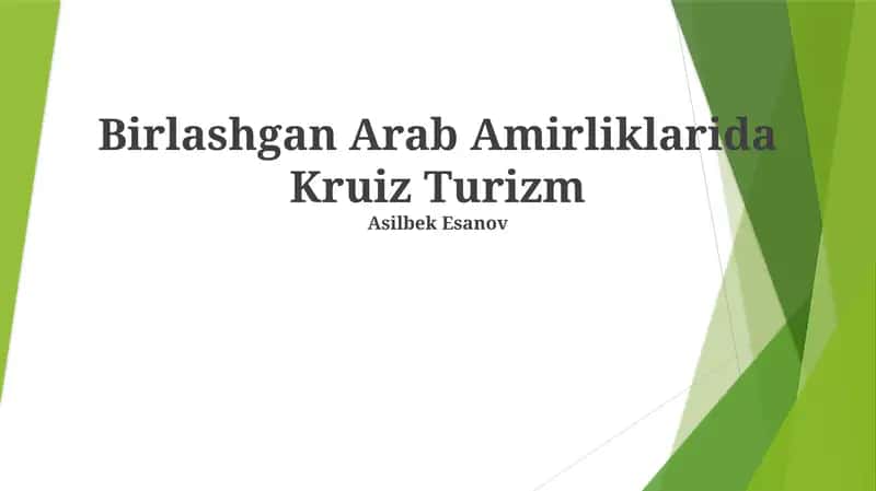Birlashgan Arab Amirliklarida Kruiz Turizm