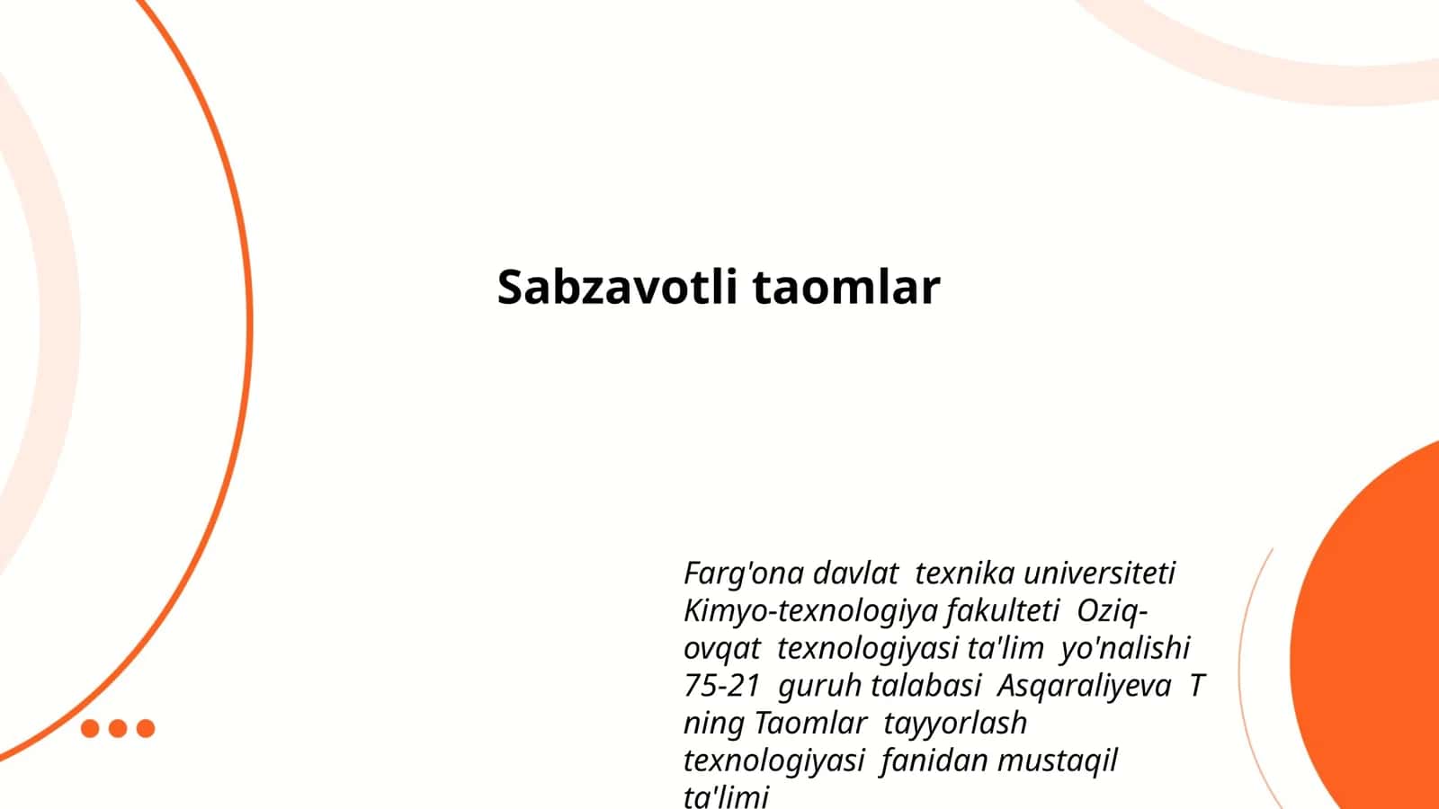 Sabzavotli taomlar