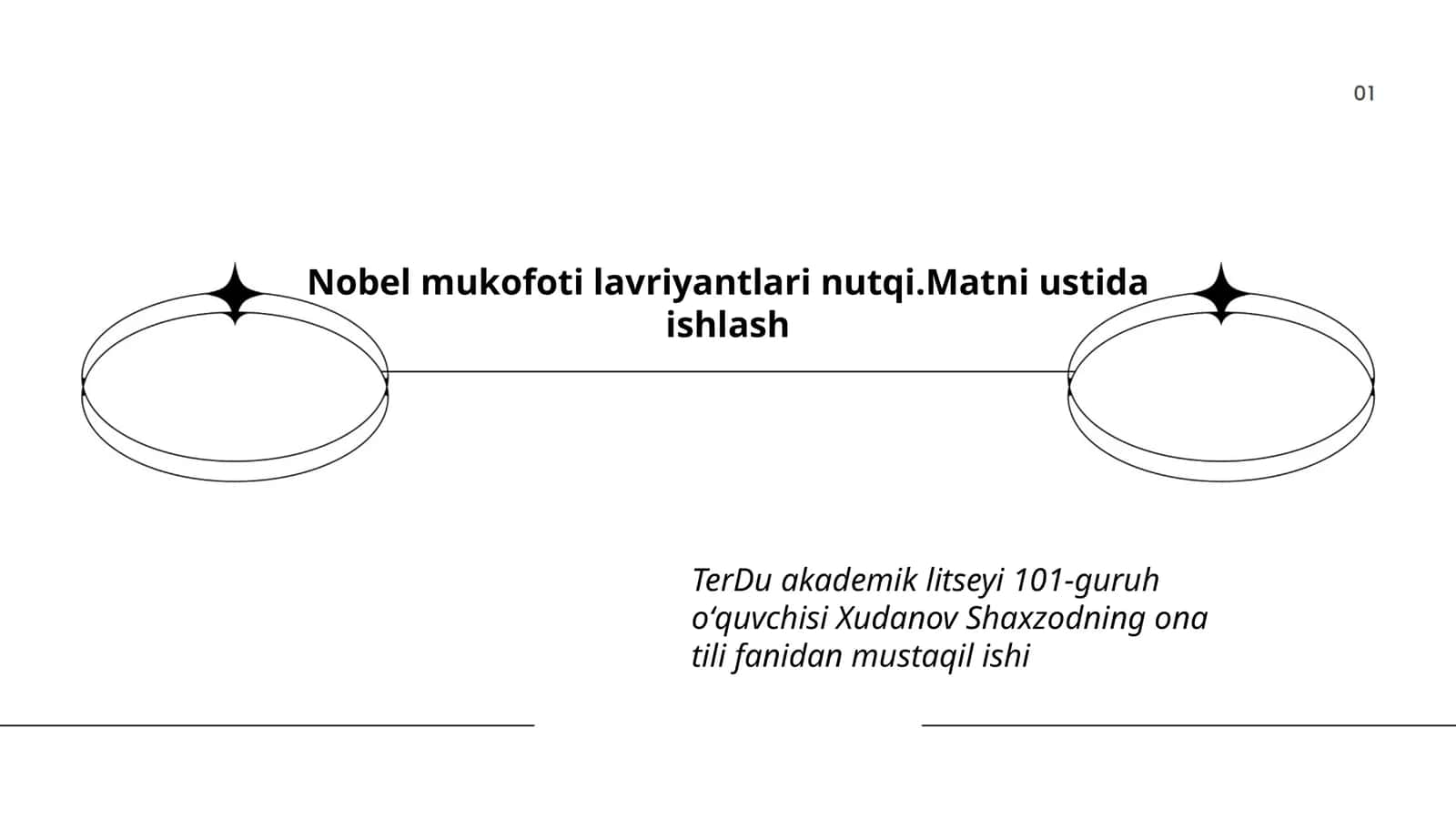 Nobel mukofoti lavriyantlari nutqi