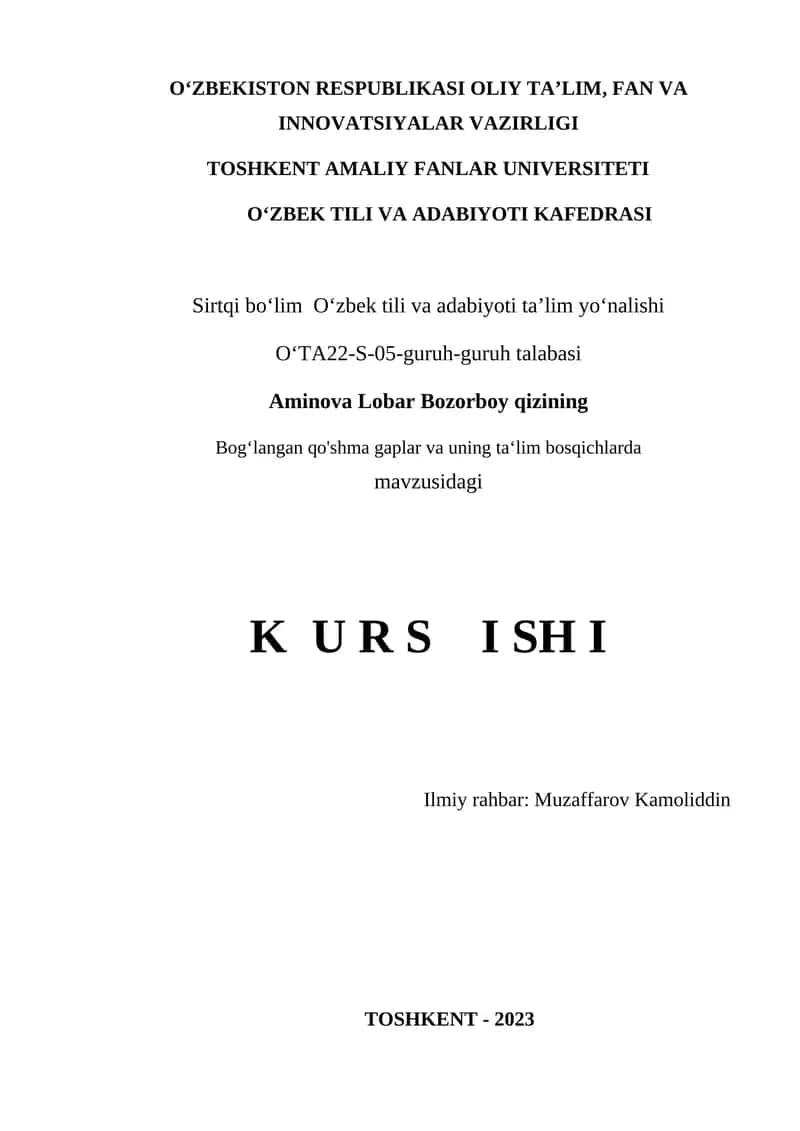 Bog‘langan Qo'shma Gaplar va ularning tavsifi
