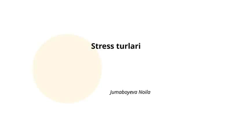 Stress turlari