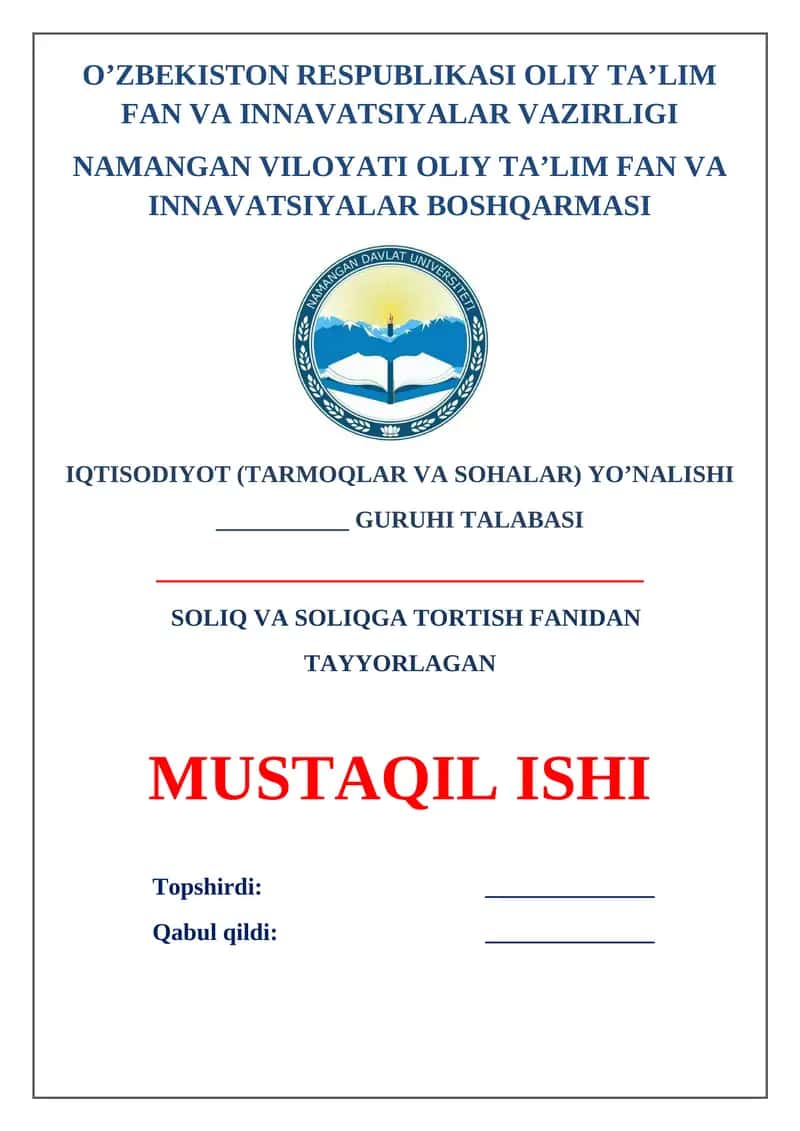 QO'SHILGAN QIYMAT SOLIG'INING MOHIYATI VA UNING TO'LOVCHILARI