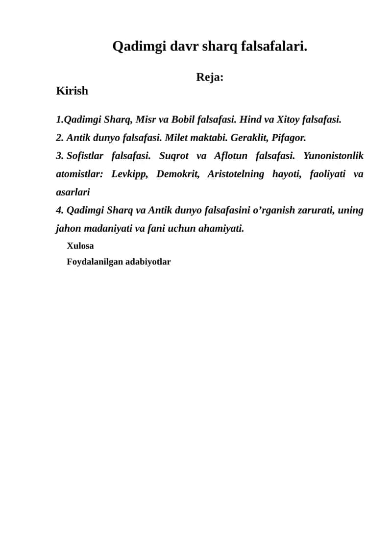 Qadimgi davr sharq falsafalari