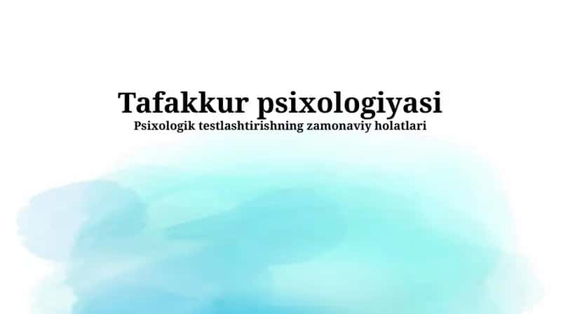 Tafakkur psixologiyasi