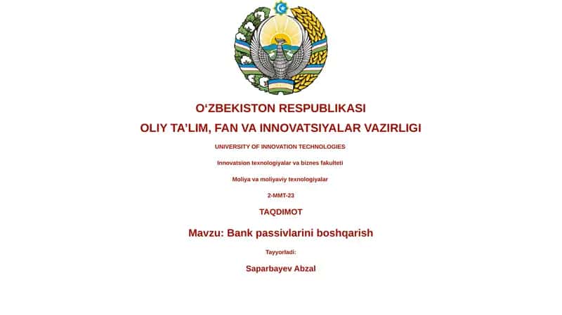Bank passivlarini boshqarish