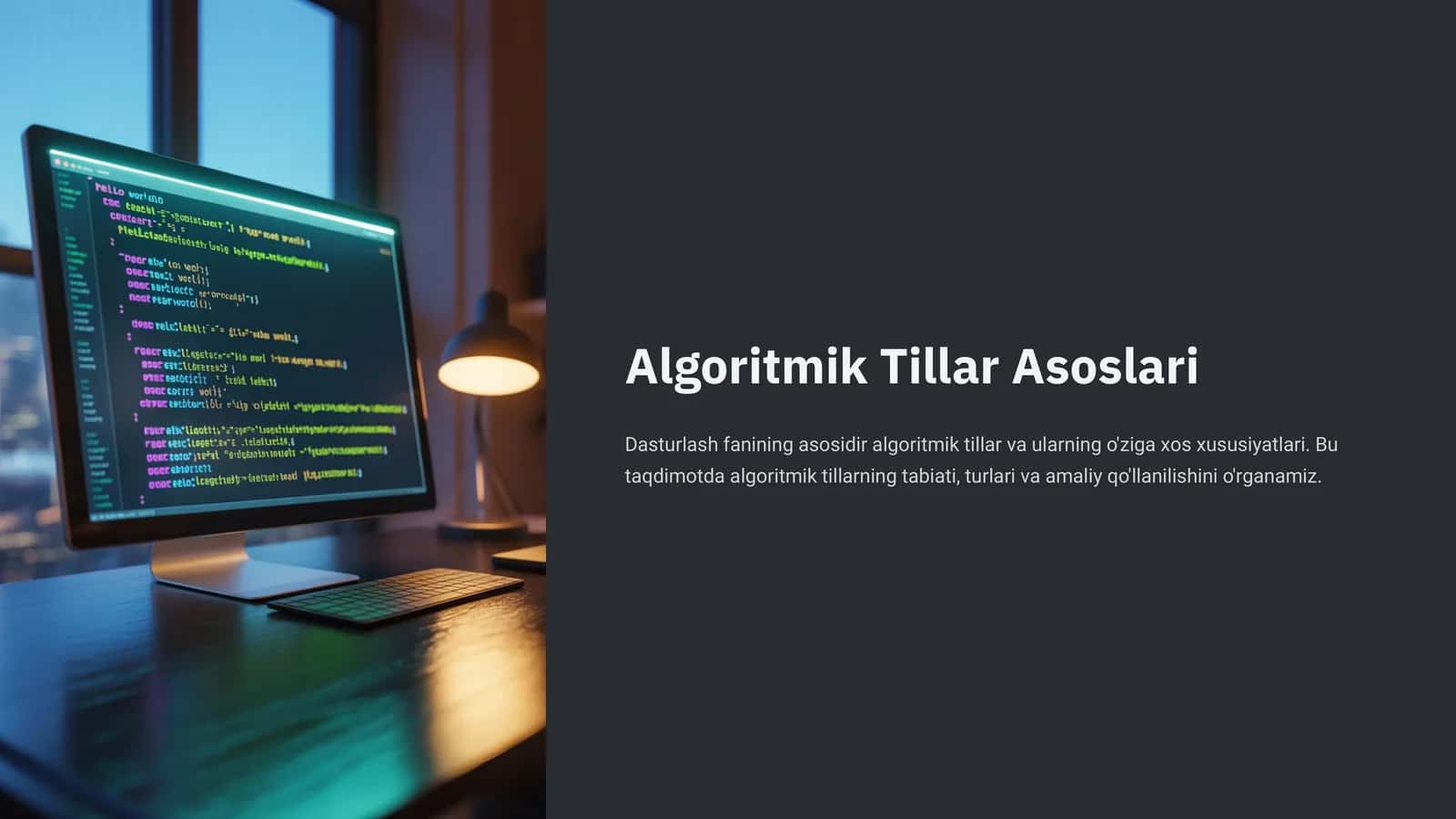 Algoritmik Tillar Asoslari