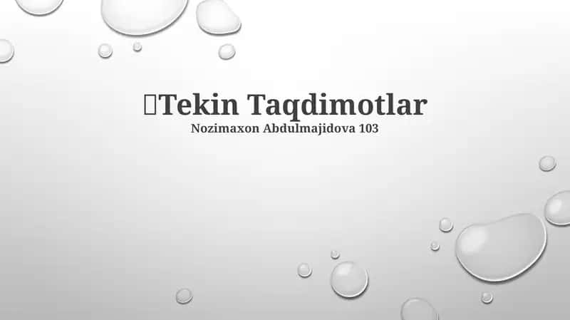 Tekin Taqdimotlar
