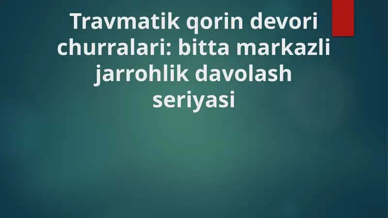 Travmatik qorindevorichurralari