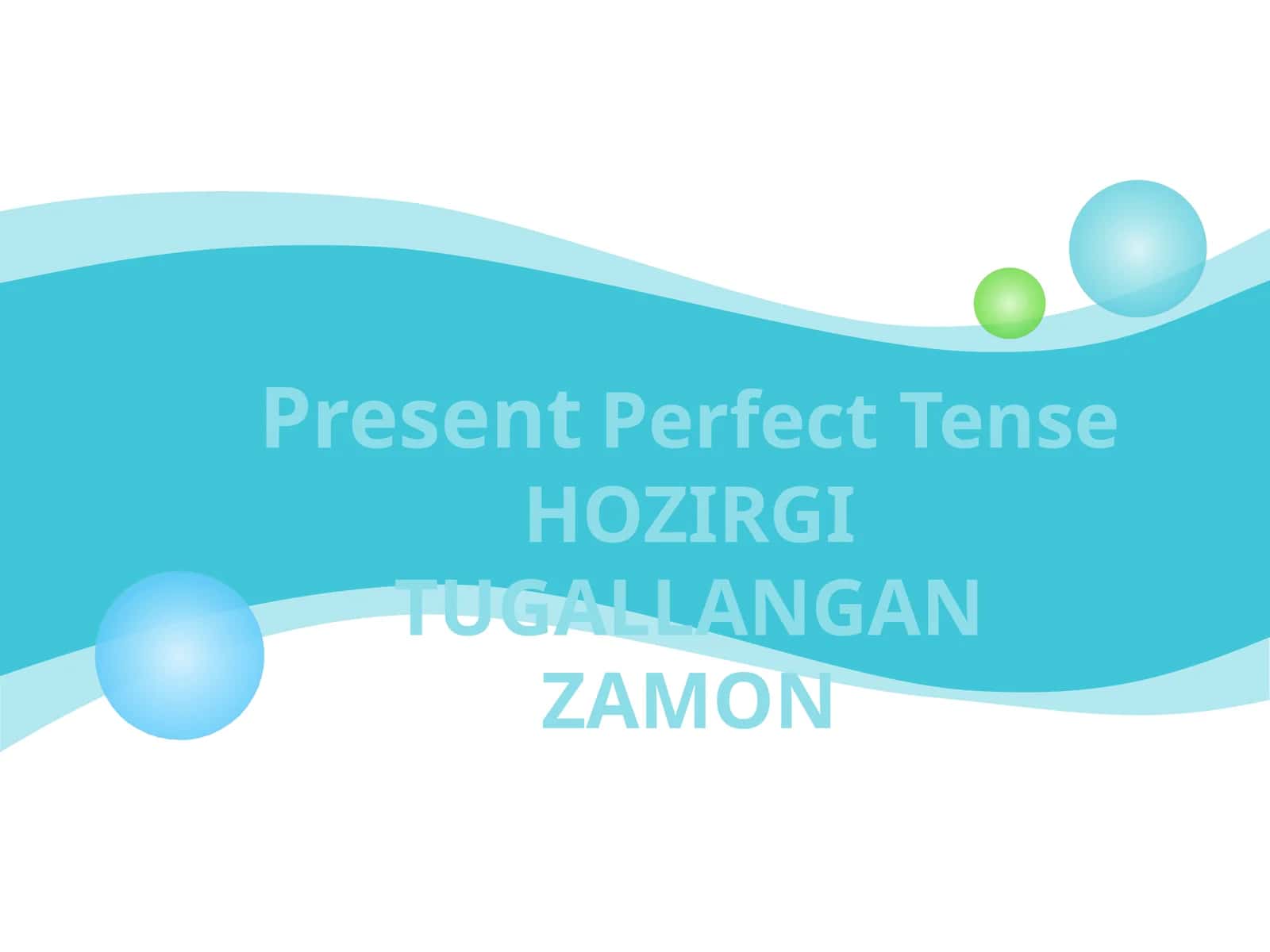 Present Perfect Tense