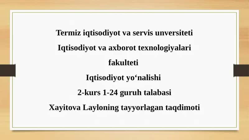 Davlatning to'lov qobiliyatini ichki qarz bo'yicha baholash