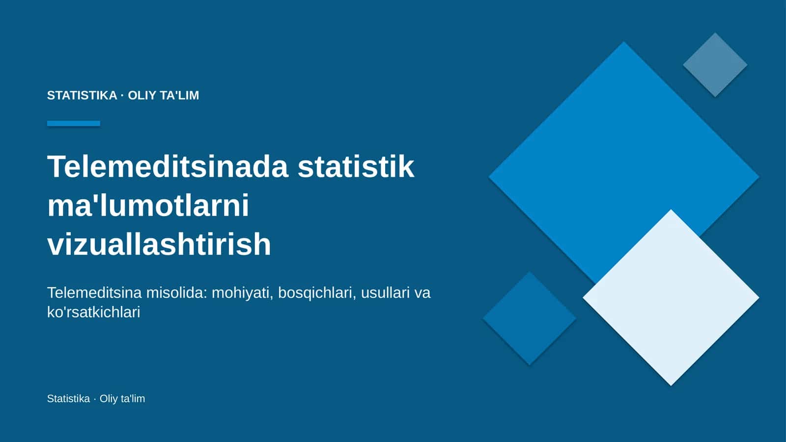 Telemeditsinada statistik ma'lumotlarni vizuallashtirish