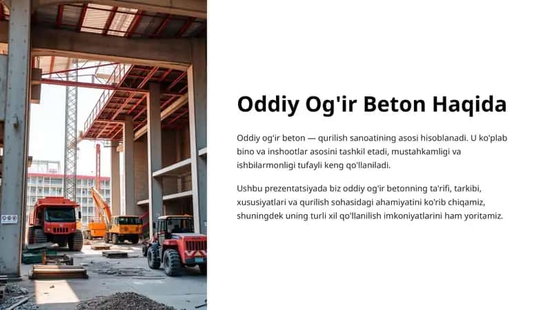 Oddiy Og'ir Beton Haqida
