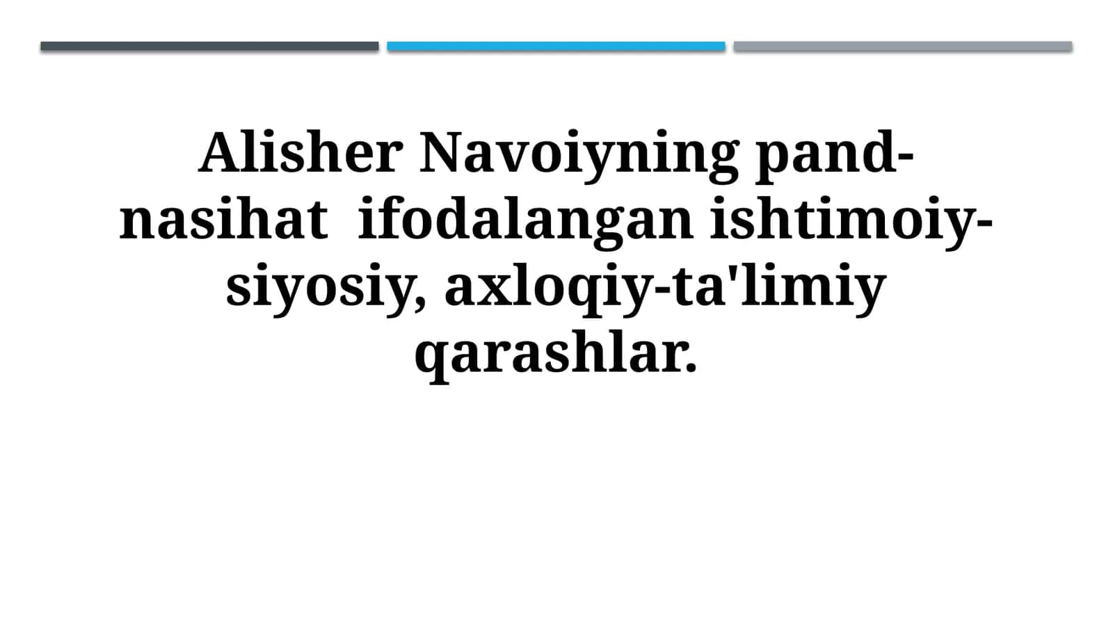 Alisher Navoiyning pand-nasihat