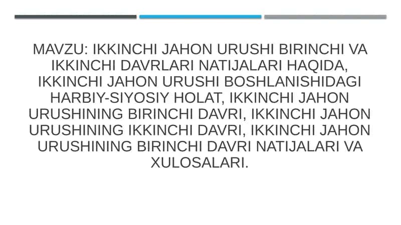 Ikkinchi Jahon Urushi