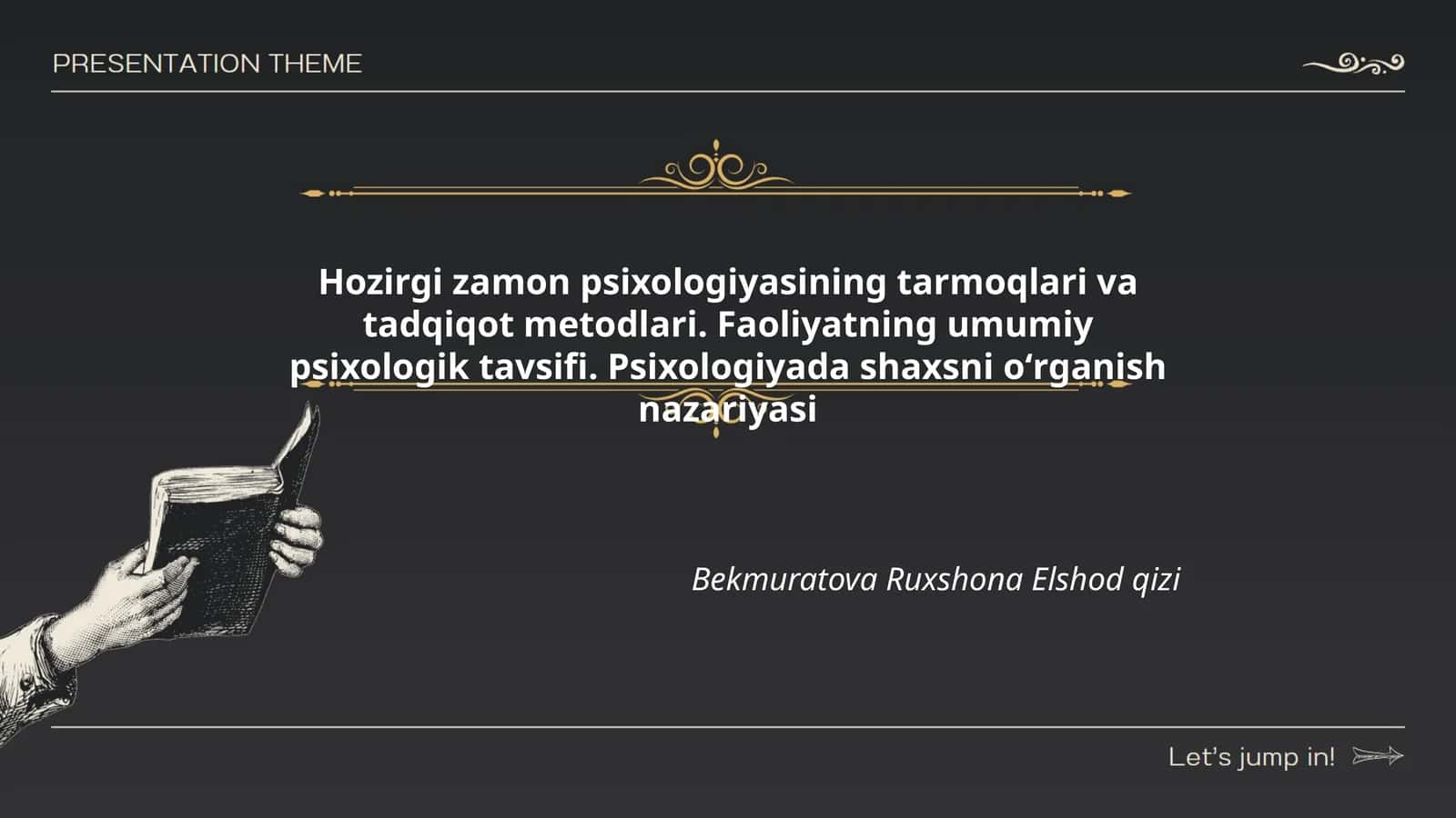 Hozirgi zamon psixologiyasining tarmoqlari va tadqiqot metodlari