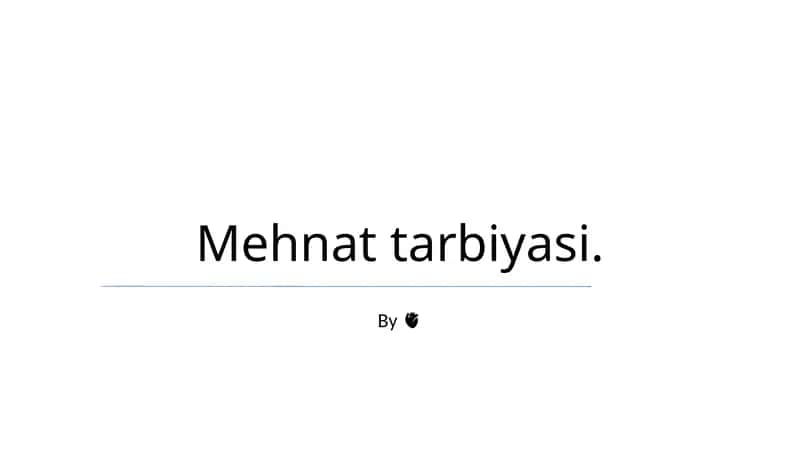 Mehnat tarbiyasi
