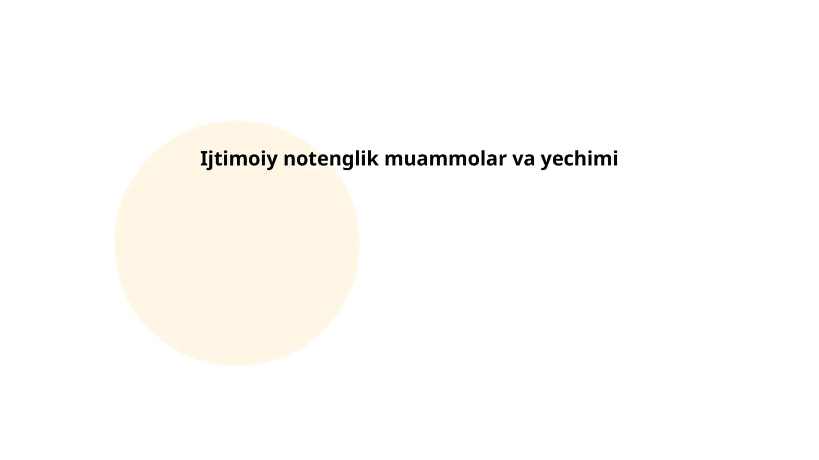 Ijtimoiy notenglik muammolar va yechimi