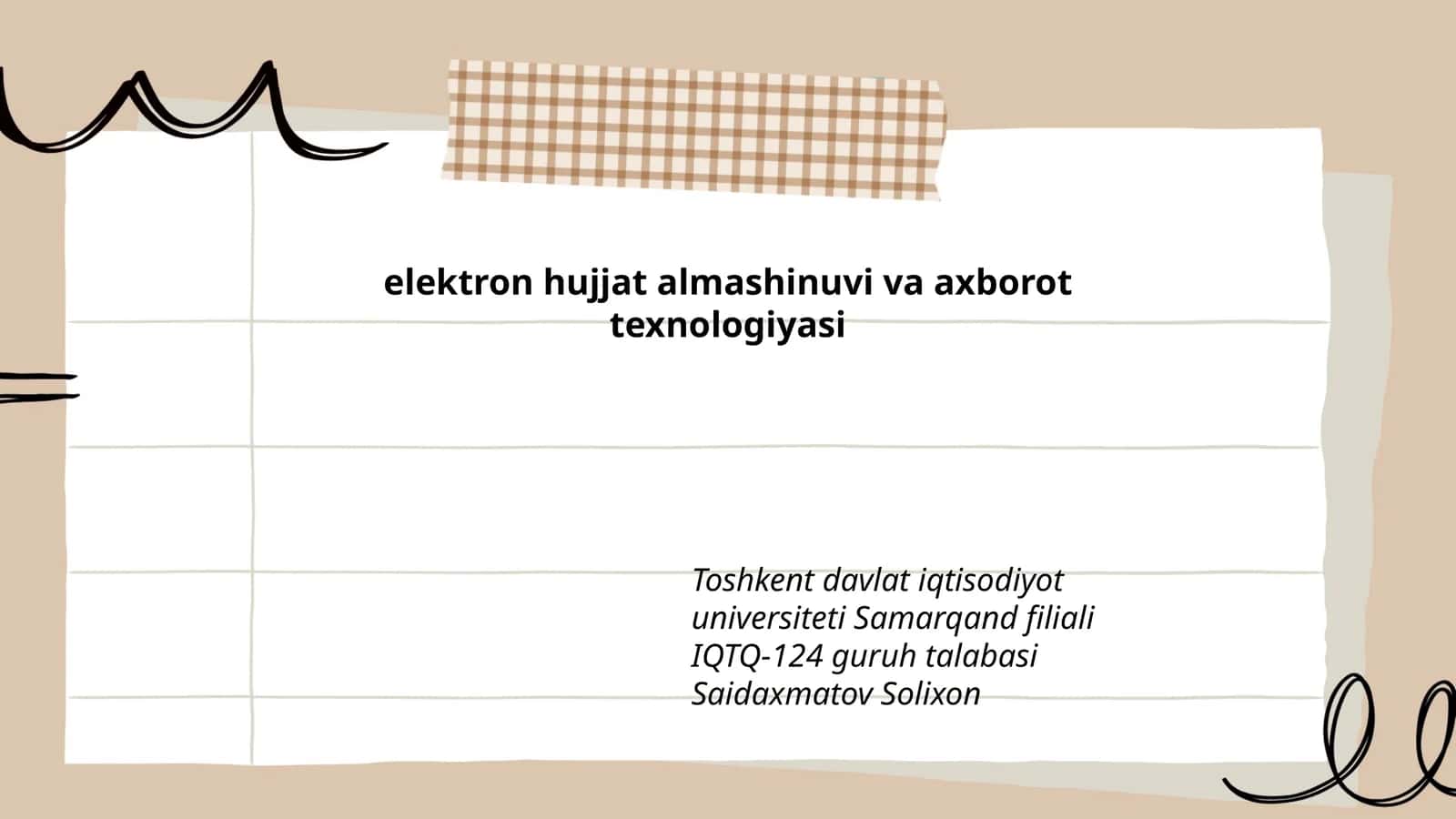 Elektron hujjat almashinuvi va axborot texnologiyasi