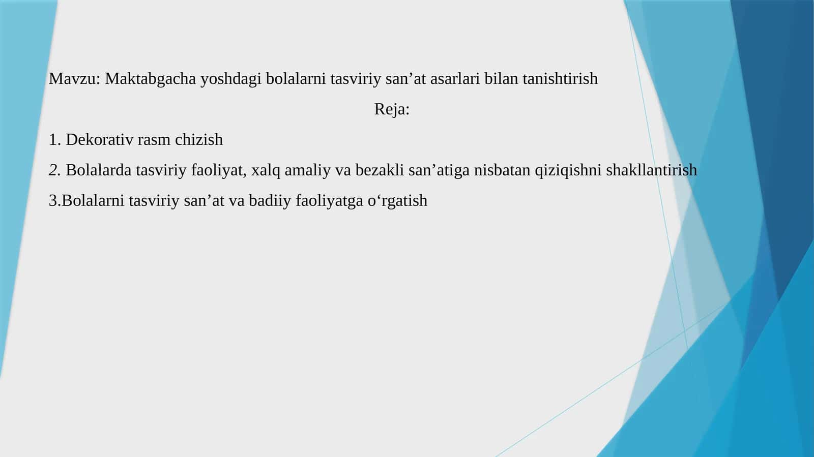 Maktabgacha yoshdagi bolalarni tasviriy san’at asarlari bilan tanishtirish