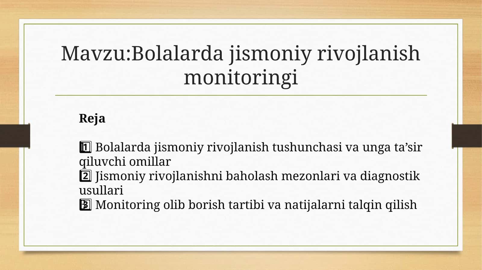 Bolalarda jismoniy rivojlanish monitoringi
