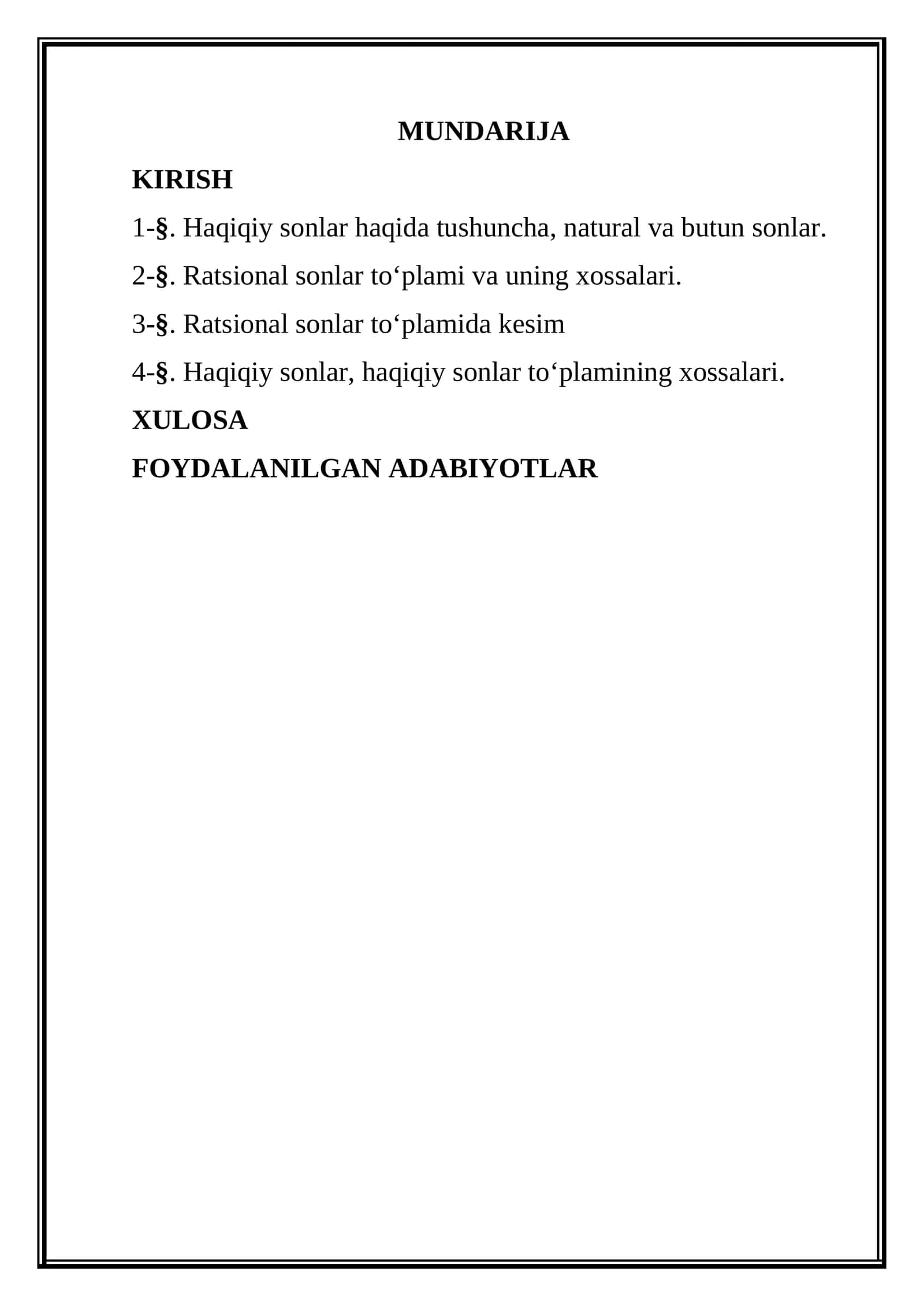 Haqiqiy sonlar toʻplami