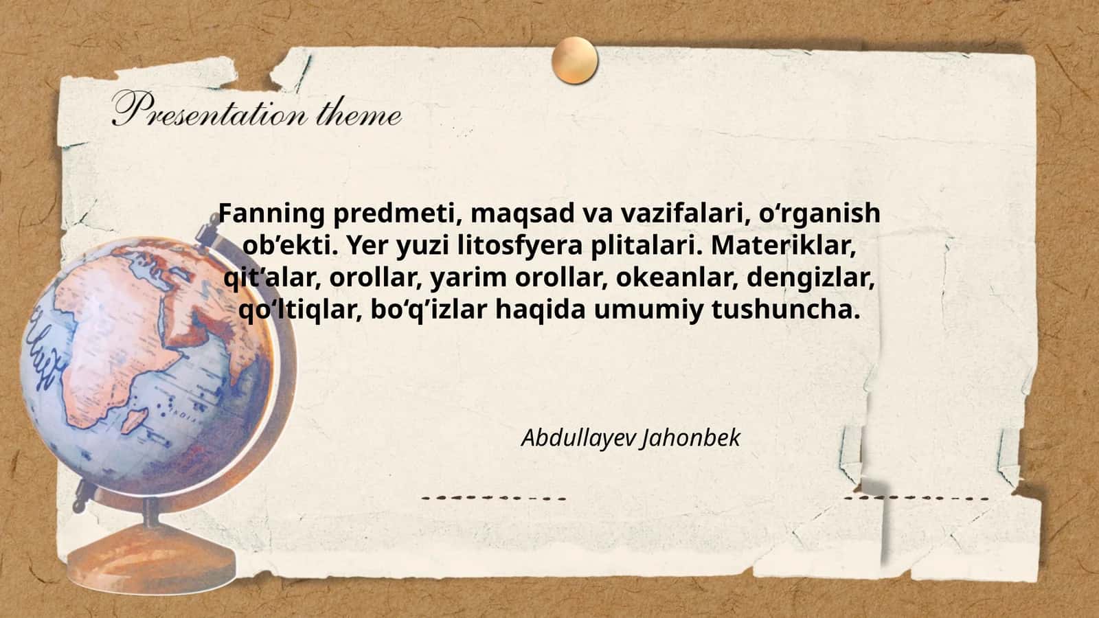 Fanning predmeti, maqsad va vazifalari