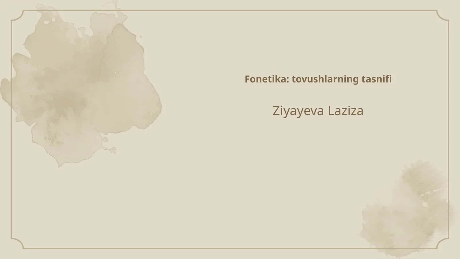 Fonetika: tovushlarning tasnifi