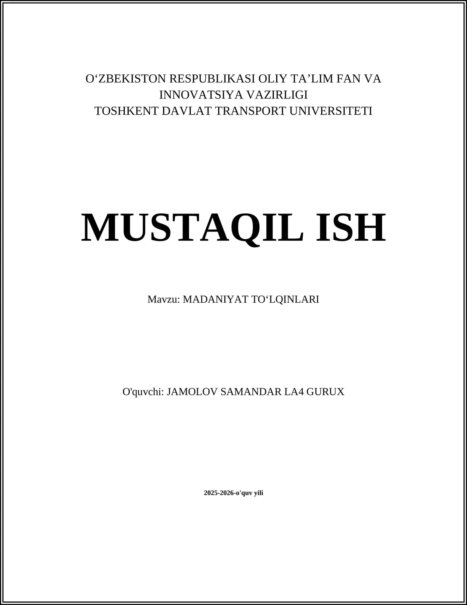 MADANIYAT TOʻLQINLARI