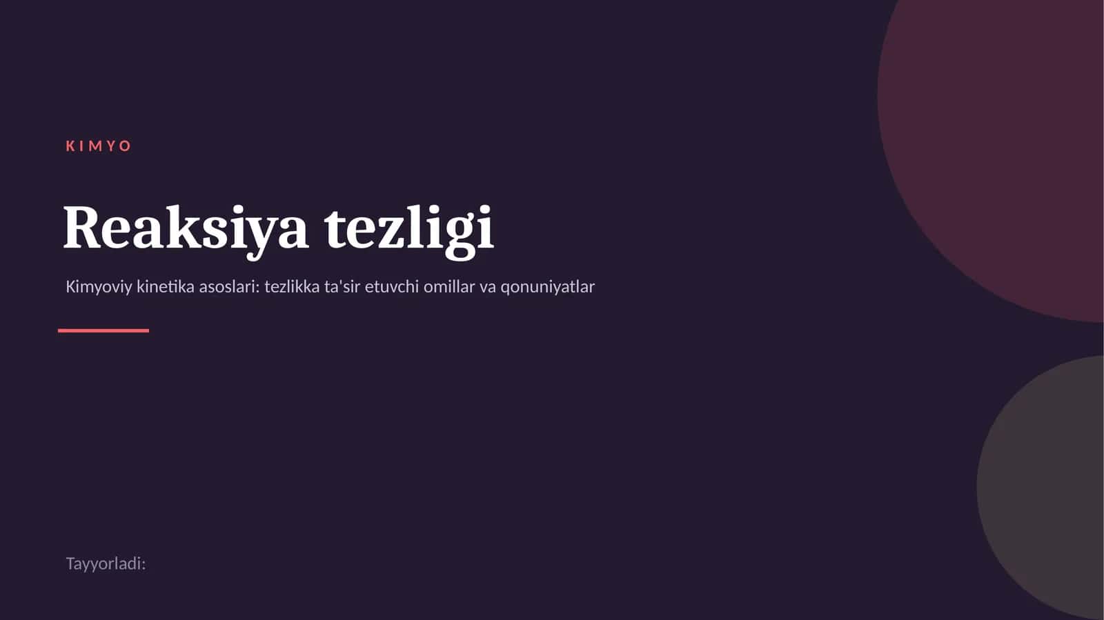 Reaksiya tezligi