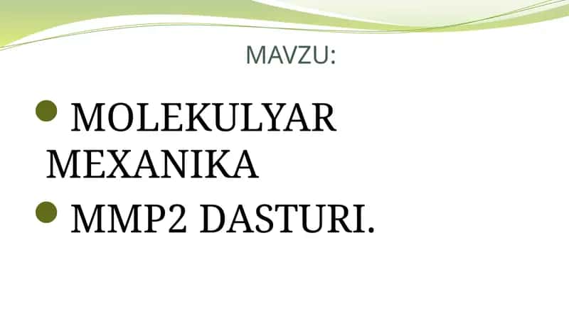 Mmp2 dasturining asosiy maqsad va vazifalari