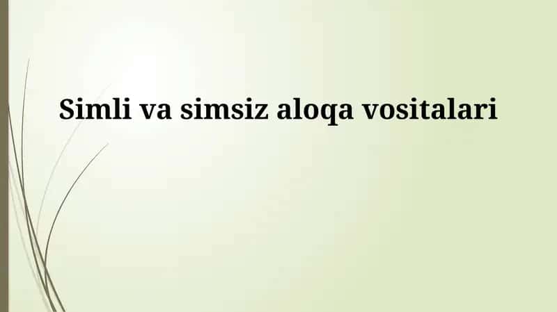 Simli aloqa vositalari