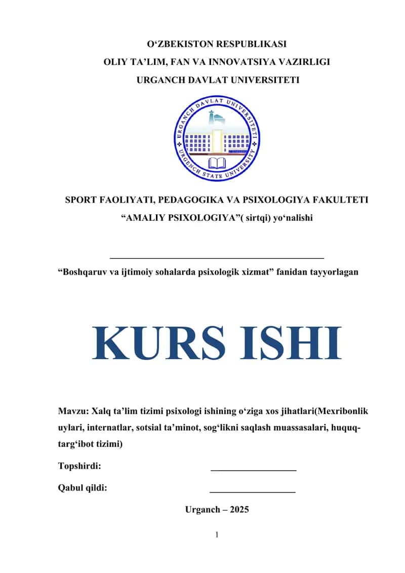 Xalq ta’lim tizimi psixologi ishining o‘ziga xos jihatlari