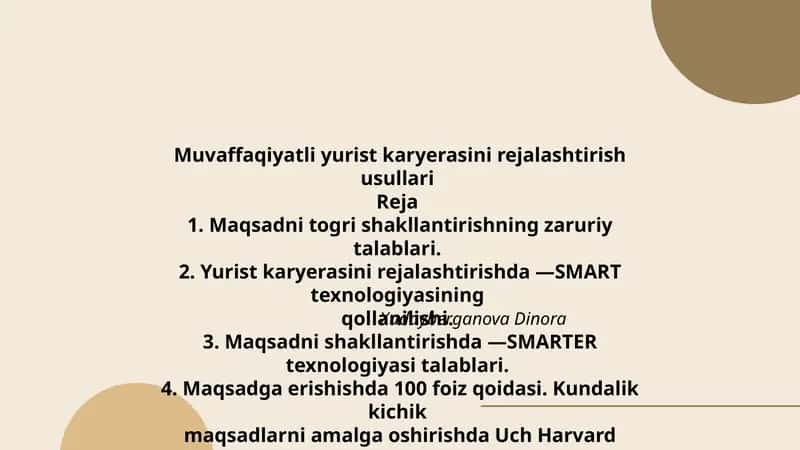 Muvaffaqiyatli yurist karyerasini rejalashtirish usullari