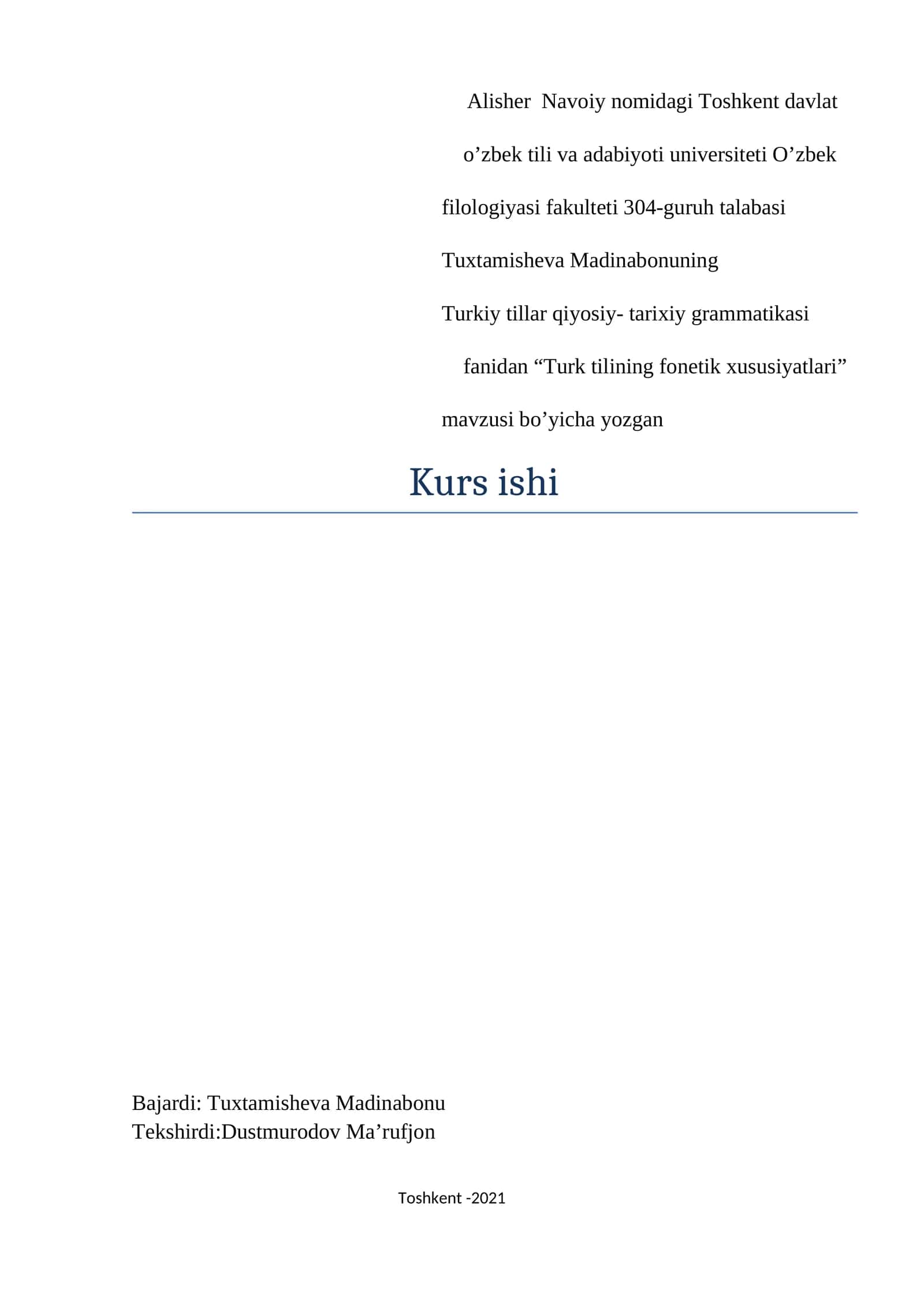 Turkiy tillar qiyosiy- tarixiy grammatikasi
