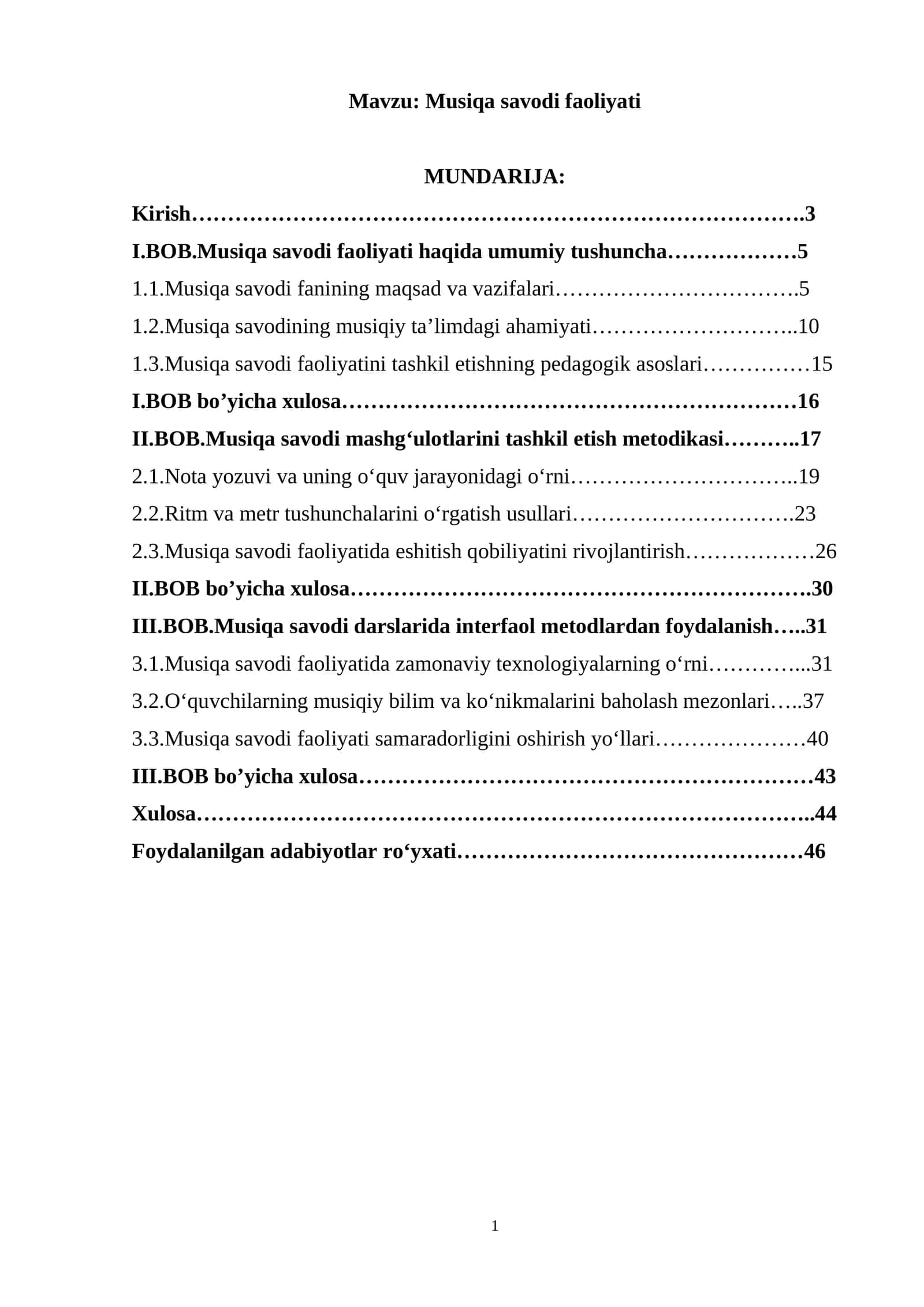 Musiqa savodi faoliyati