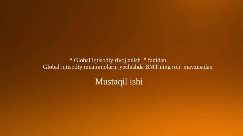 Global iqtisodiy muammolar