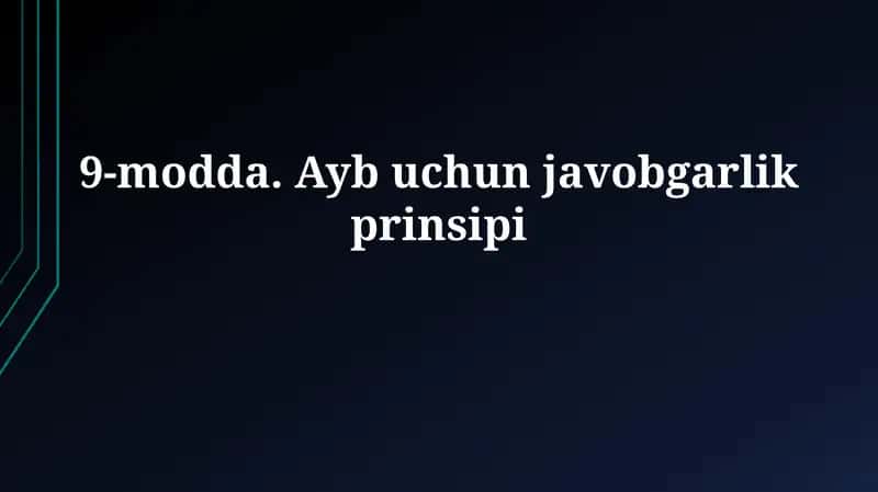 9-modda. Ayb uchunjavobgarlikprinsipi