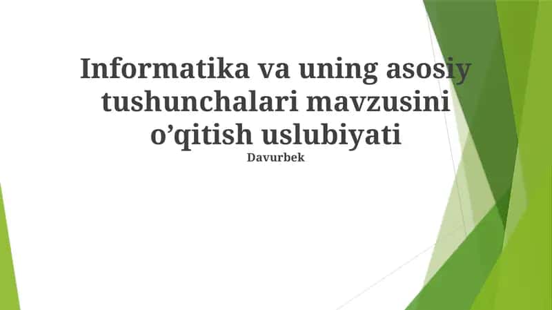 Kompyuter Fikrlash Pedagogikasi