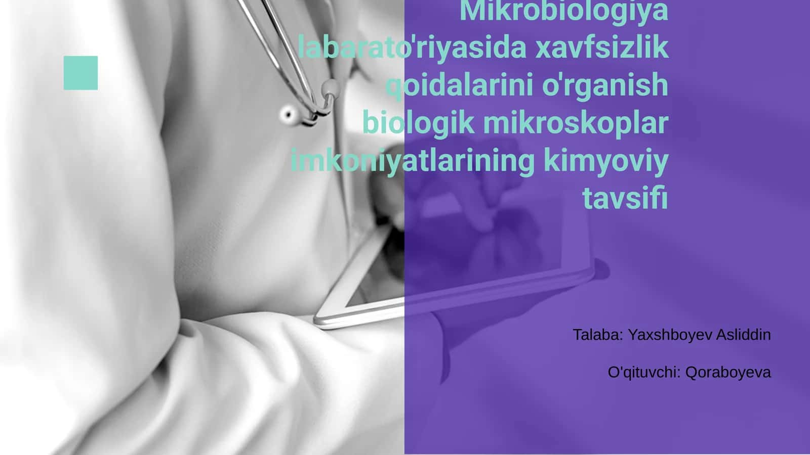 Mikrobiologiya laboratoriyasida xavfsizlik qoidalari