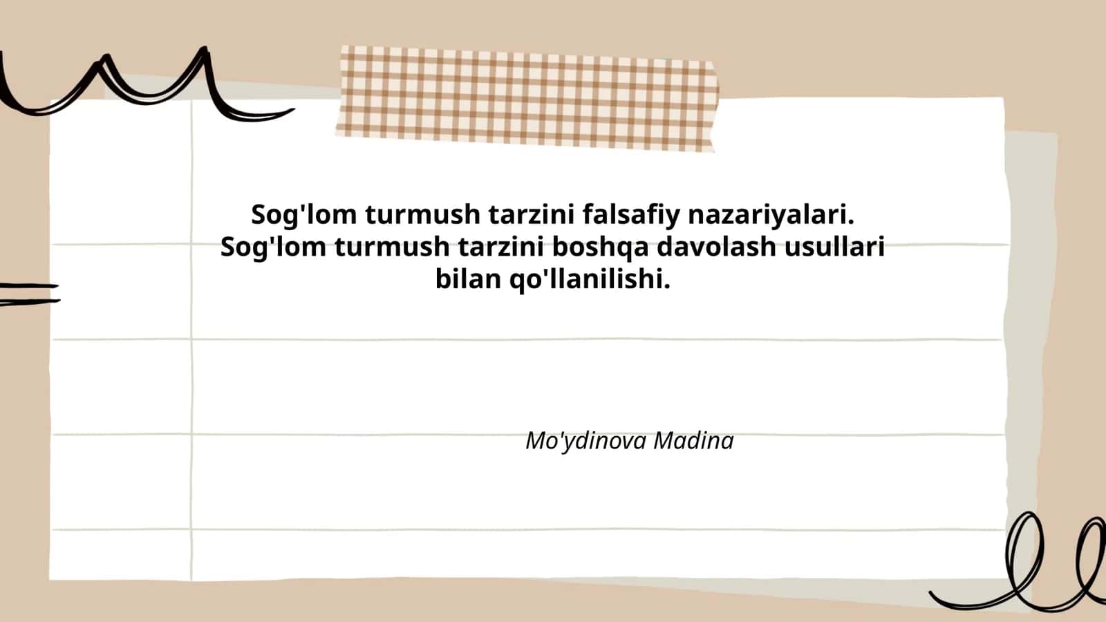 Sog'lom turmush tarzini falsafiy nazariyalari